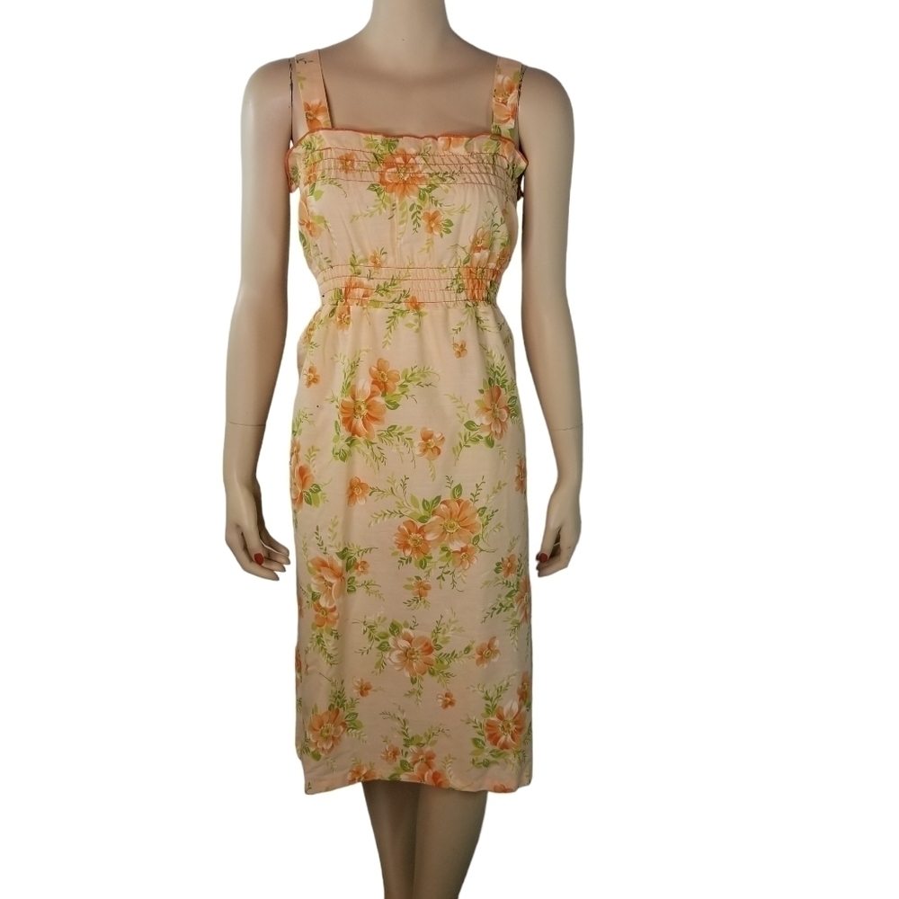Vintage Peach Floral Sundress